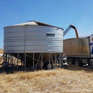 Grain harvest 62 Tonne Field Bin filling truck with grain